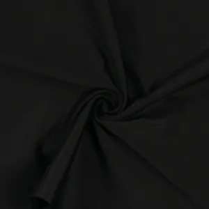 Macro detail shot showing the fine weave and soft texture of black elastic fabric