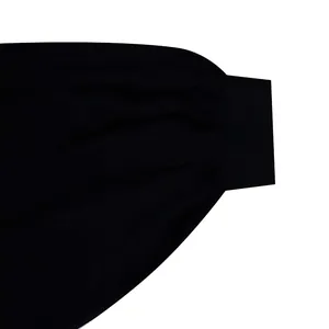 Close-up view of the elastic cuff and fabric texture on a black chiffon summer dress