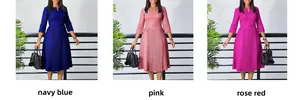 Collage de robes plissées tendance disponibles en bleu marine, rose et rose rouge