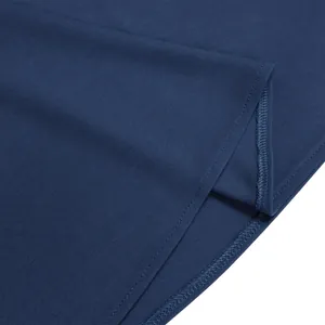 Close-up detail of stitching and navy blue woven fabric for high-waisted African dress