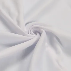 Detailed close-up showing soft white elastic fabric texture for ruched evening dresses