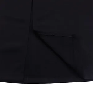 Macro view showing the high-quality hem stitching on an elegant black African dress