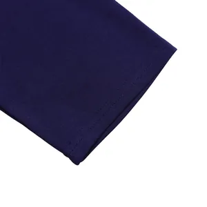Detailed close-up showing the high-quality double-stitched cuff of a navy blue dress