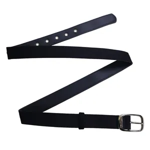 Elegant black waist belt with polished silver buckle, ideal for dresses and pants
