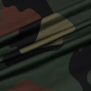 Detailed macro view showing the camouflage print and texture of nightclub wear fabric