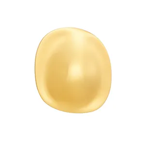 Elegant gold-plated stainless steel brooch with smooth irregular organic shape