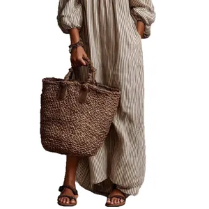 Bohemian striped long sleeve maxi dress for women's summer vacation and beach wear