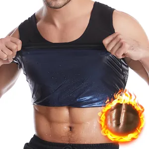 Vue détaillée du gilet de sauna pour hommes avec doublure thermique bleue