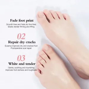 Gros plan montrant l'effet de peau lisse après l'utilisation de chaussettes spa hydratantes