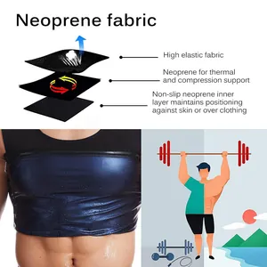 Vue détaillée des couches de néoprène et de l'effet sauna du gilet de sudation homme