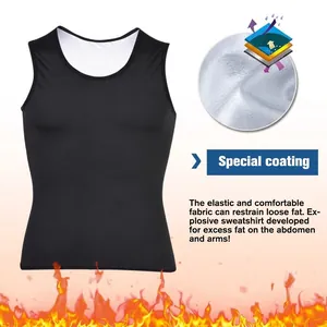 Detail view of men's sauna sweat vest with special silver coating for fitness.