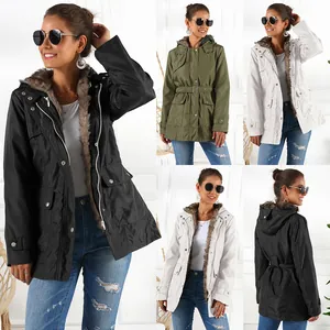 Women's Mid-Length Padded Parka Jacket With Faux Fur Collar Detachable Liner Belted Hooded Warm Winter Coat Outerwear