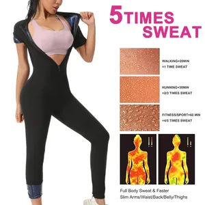 Body de sudation sauna noir pour femme avec détails thermiques et effet de sueur