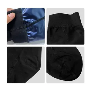 Détail du revêtement sauna bleu sur les chaussettes de soins hydratantes noires