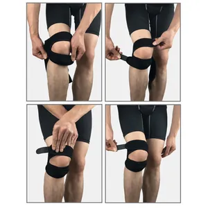 Detailed step-by-step guide for wearing an adjustable black patella knee strap gear