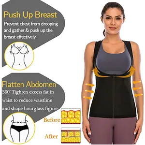 Détail du gilet de sudation pour femmes avec fonctions push-up et contrôle abdominal