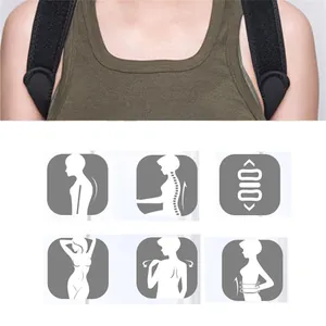 Detail view of posture corrector icons showing back support and shoulder alignment.