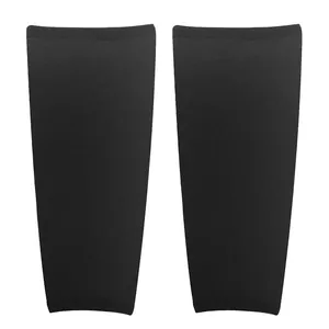 Pair of professional black neoprene compression calf sleeves for running and sports