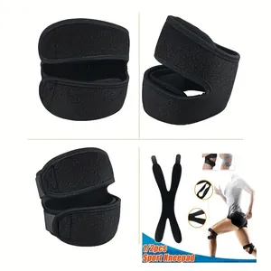 Adjustable sport patella knee strap designed for shock absorption and compression support