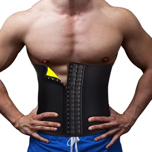 Men Neoprene Waist Trainer Sweat Belt For Workout Gym Sauna Effect Body Shaper Slimming Belt Top With Hook Closure