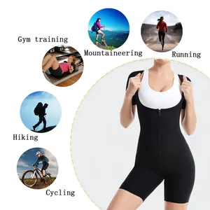 Schwarzer Damen-Saunaanzug Body für Fitnesstraining und Outdoor-Sportaktivitäten