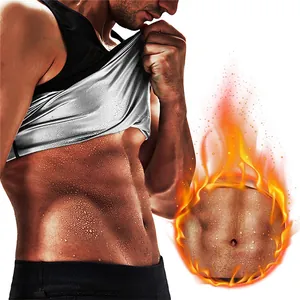 Men Sauna Sweat Vest Polymer Heat Trapping Shaper Tank Top Slimming Waist Trainer Fitness Workout Workout Body Shaper Sauna Suit