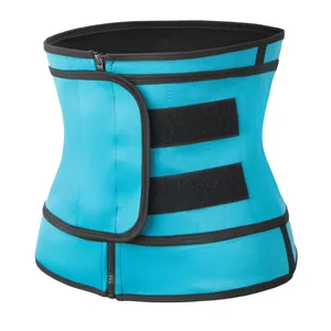 Gaine amincissante bleue professionnelle avec fermeture éclair et double velcro