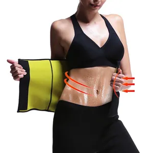 Close-up view of the neoprene sweat waist trimmer belt showing heat-trapping effect