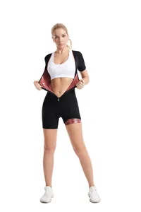 Detailansicht eines schwarzen Damen-Sauna-Bodysuits mit metallischem Innenfutter