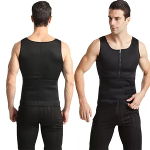 Professional men's black compression vest waist trainer for fitness and body shaping