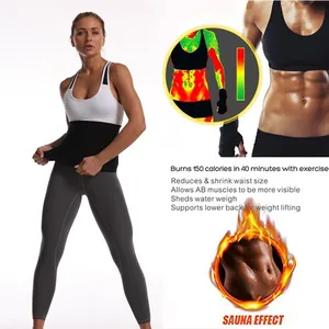 Dettaglio che mostra l'effetto sauna e i benefici della fascia snellente da donna.