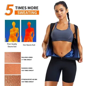 Ensemble de costume de sauna pour femmes avec affichage thermique pour le sport et fitness