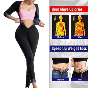 Combinaison sauna professionnelle pour femmes pour la perte de poids au fitness avec fermeture