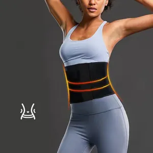 Close-up of a neoprene waist trainer belt showing sweat effect on a fitness model
