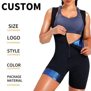 Détail d'une combinaison de sauna personnalisable pour le fitness et le yoga féminin