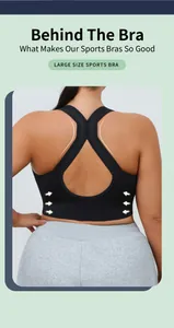 Detailed back view of high-impact sports bra showing X-back design and support features