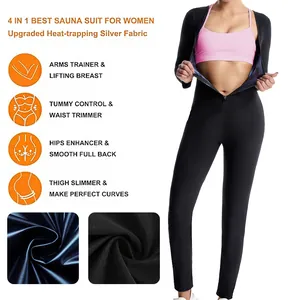 Détails des fonctions de la combinaison sauna 4-en-1 pour femmes avec tissu argenté
