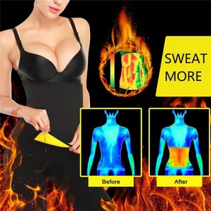Thermal neoprene sweat waist trainer belt showing before and after heating effect.