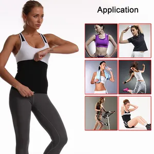 Fascia addominale dimagrante per donna mostrata in varie applicazioni di fitness