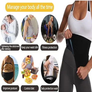 Fascia addominale regolabile nera per recupero post-partum e fitness sportivo.