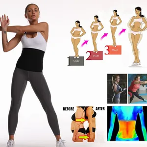 Dettaglio della cintura snellente da donna con stadi di dimagrimento ed effetto termo