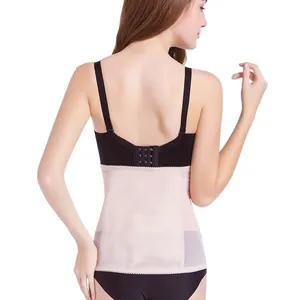 Back view of women's mesh postpartum shapewear for seamless tummy control