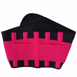 Detailansicht eines pink-schwarzen Sport-Taillentrainers mit Stützstäben für Fitness
