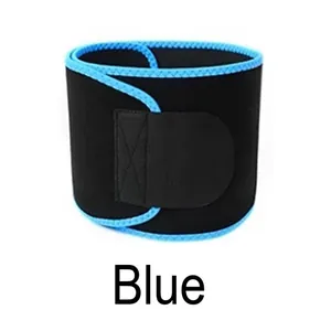 Ceinture de sudation noire réglable avec bordure bleue pour le fitness et le sport