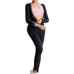 Combinaison de sudation noire pour femmes idéale pour le fitness et le yoga