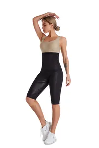 Vue complète de la ceinture de sudation professionnelle pour fitness femme en noir