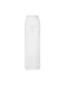 Eleganter weißer Maxirock aus Spitze mit hoher Taille für sommerliche und vielseitige Mode