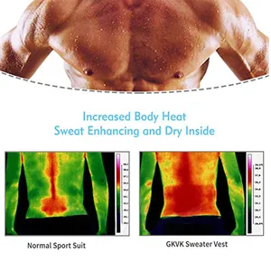 Comparaison par imagerie thermique montrant la chaleur avec le gilet sauna homme