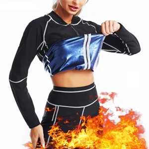 Ensemble de costume de sauna à manches longues pour femmes pour le fitness intensif