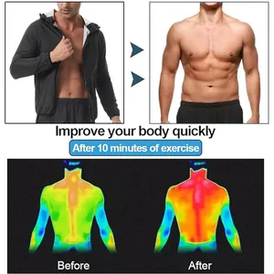 Combinaison sauna à capuche pour homme avec carte thermique corporelle détaillée